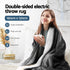 Electric Heated Throw Rug – Washable Flannel Sherpa Blanket Grey 160×130cm