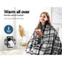 Electric Heated Throw Rug – 9 Heat Levels, 9‑Hr Timer, Flannel Fleece, Checkered