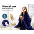 Electric Heated Throw Rug – 9 Heat Levels, 9‑Hr Timer, Coral Fleece, Navy