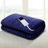 Electric Heated Throw Rug – 9 Heat Levels, 9‑Hr Timer, Coral Fleece, Navy
