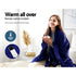 Electric Heated Throw Rug – 9 Heat Levels, 9‑Hr Timer, Coral Fleece, Navy