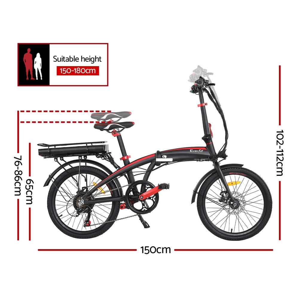 Folding Electric Bike Urban City Bicycle eBike Rechargeable Battery 250W