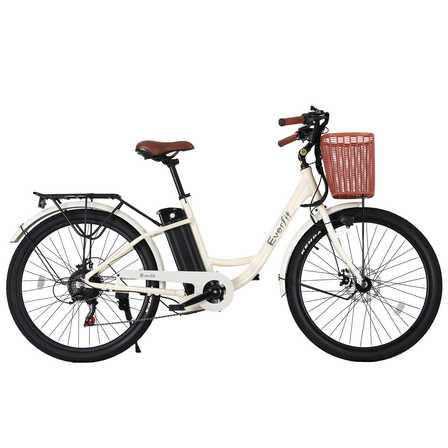 26" Electric City Bike – 250W eBike Commuter 36V Battery White
