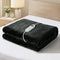 Electric Throw Rug Washable Heated Blanket Fleece Charcoal