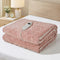 Electric Throw Rug Heated Blanket Flannel&Sherpa 3D Square Pink