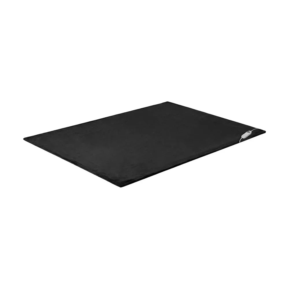 Electric Throw Rug Washable Heated Blanket Flannel Fleece Grey