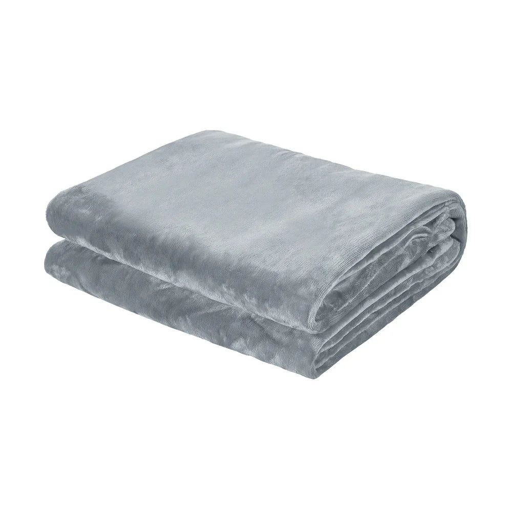 Electric Throw Rug Washable Heated Blanket Winter Light Grey