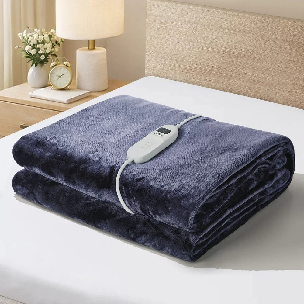 Electric Throw Rug Washable Heated Blanket Winter Warm Purple