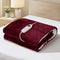 Electric Throw Rug Heated Blanket Flannel&Sherpa Burgundy
