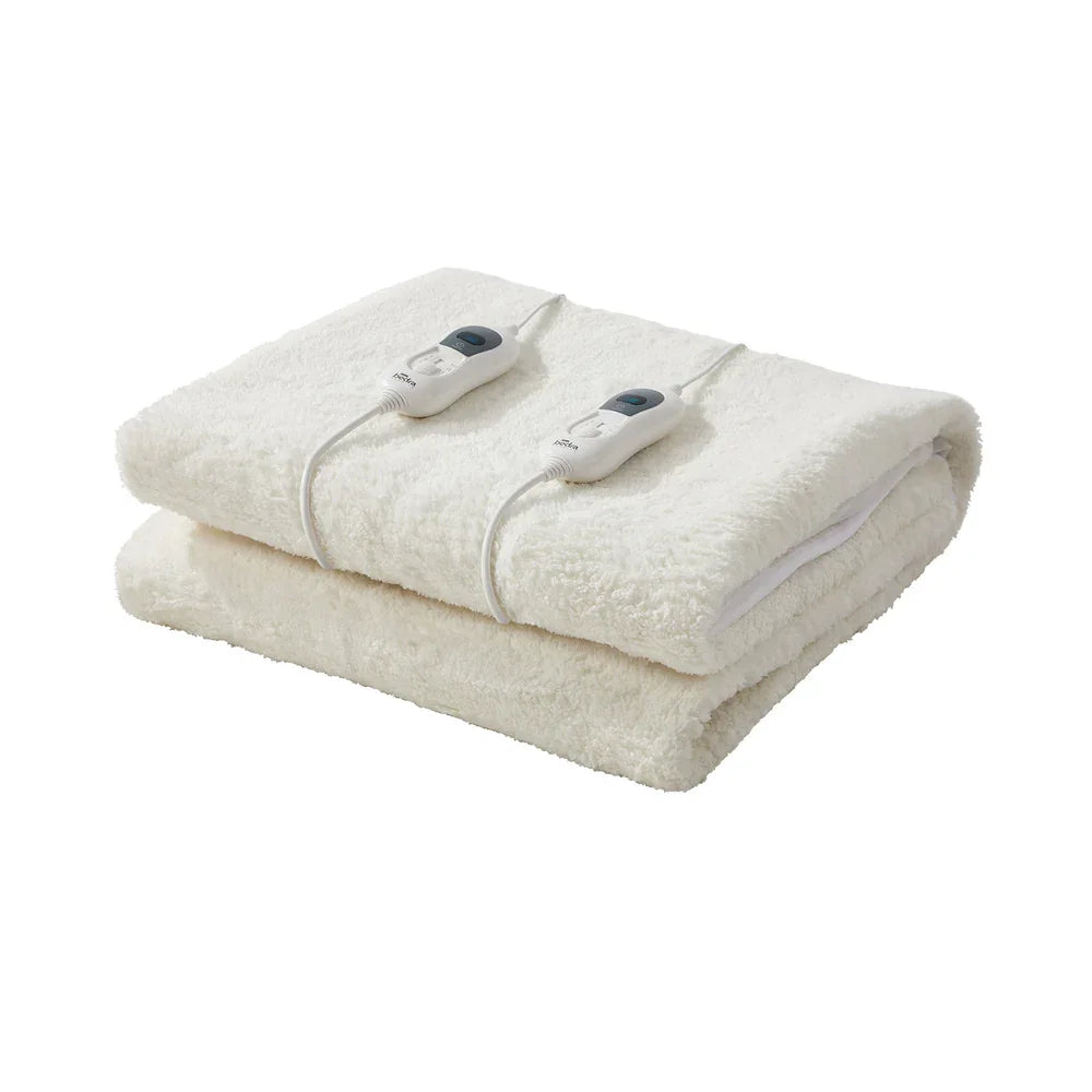 Electric Heated Blanket Fitted Fleece Underlay Winter Pad Double