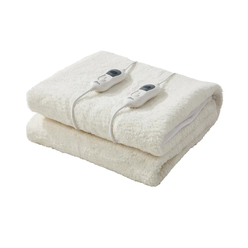 Electric Heated Blanket Fitted Fleece Underlay Winter Pad King