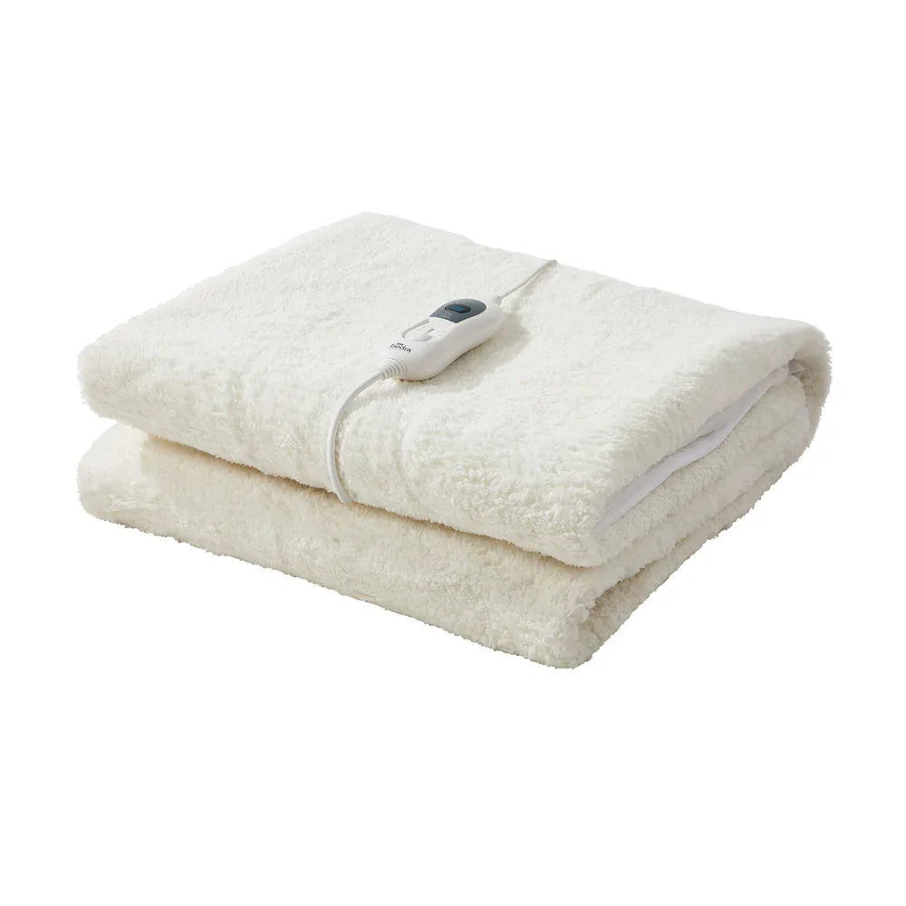 Electric Heated Blanket Fitted Fleece Underlay Winter Pad Single