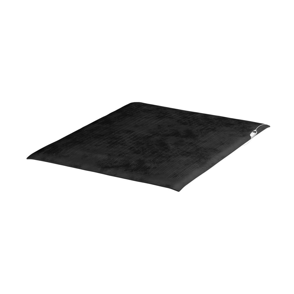 Washable Electric Heated Throw Rug Flannel Black