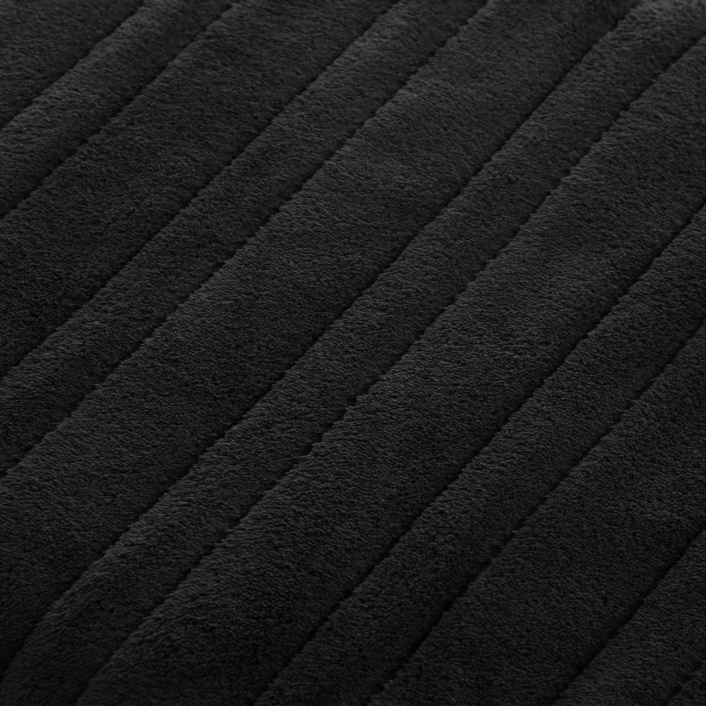 Washable Electric Heated Throw Rug Flannel Black