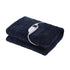 Washable Electric Heated Throw Rug Flannel Blue
