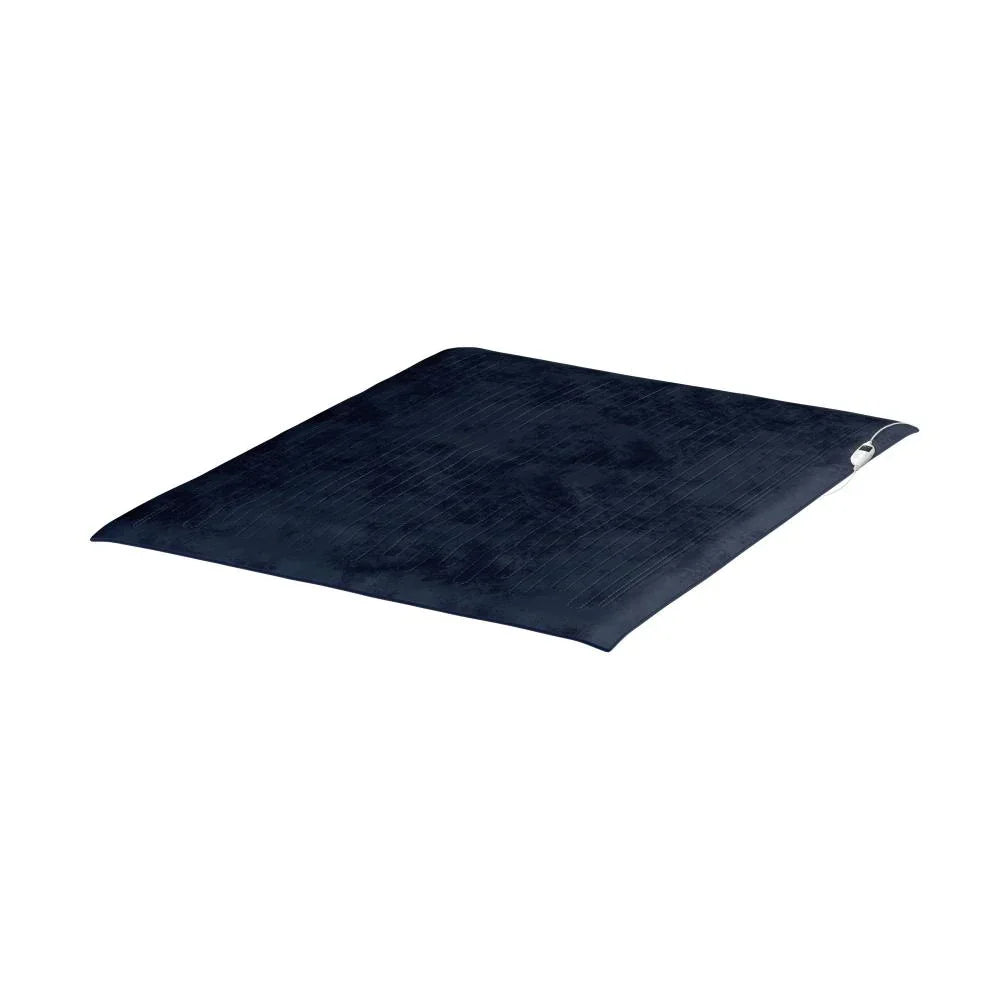 Washable Electric Heated Throw Rug Flannel Blue