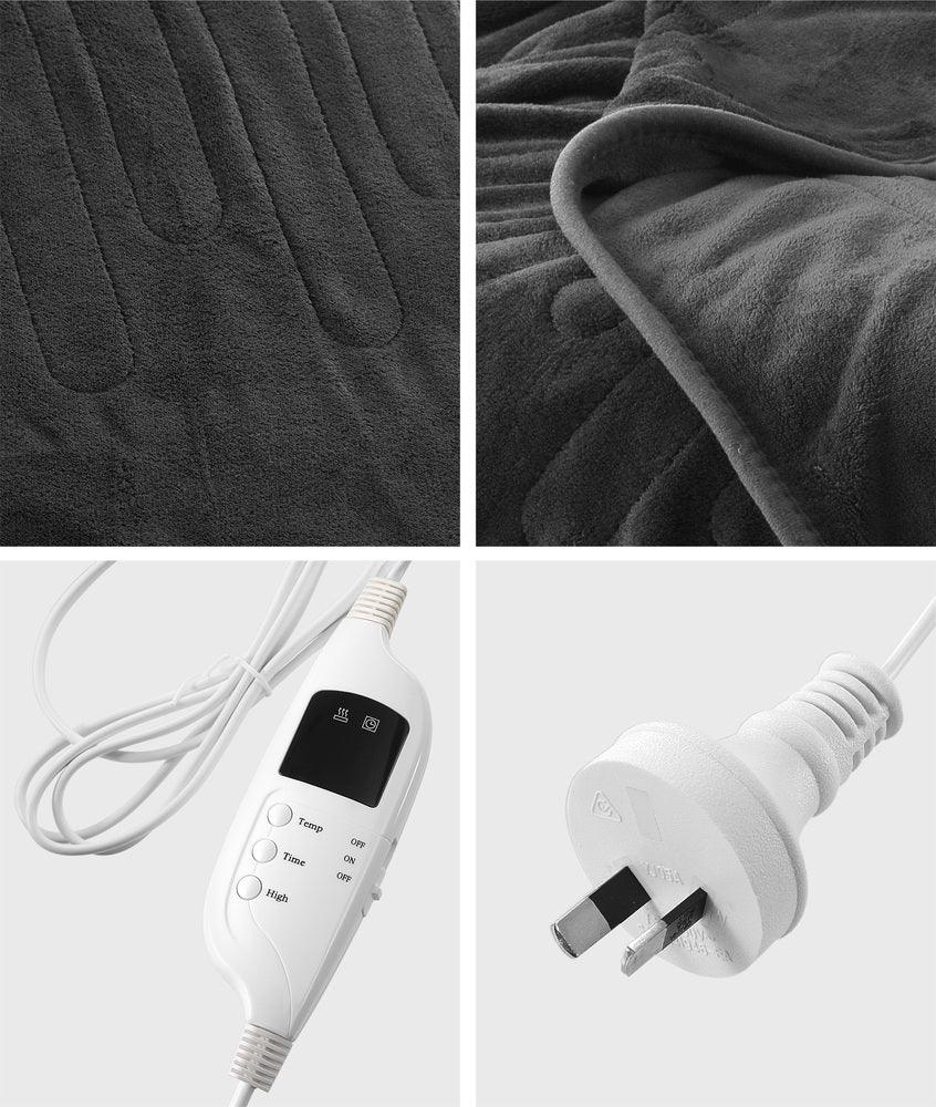 Electric Blanket Washable Heated Throw Rug Coral Fleece