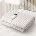 Electric Heated Throw Rug Washable Flannel Cream