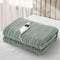 Electric Heated Blanket Washable Throw Rug Coral Fleece Light Green