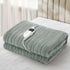 Electric Heated Blanket Washable Throw Rug Coral Fleece Light Green