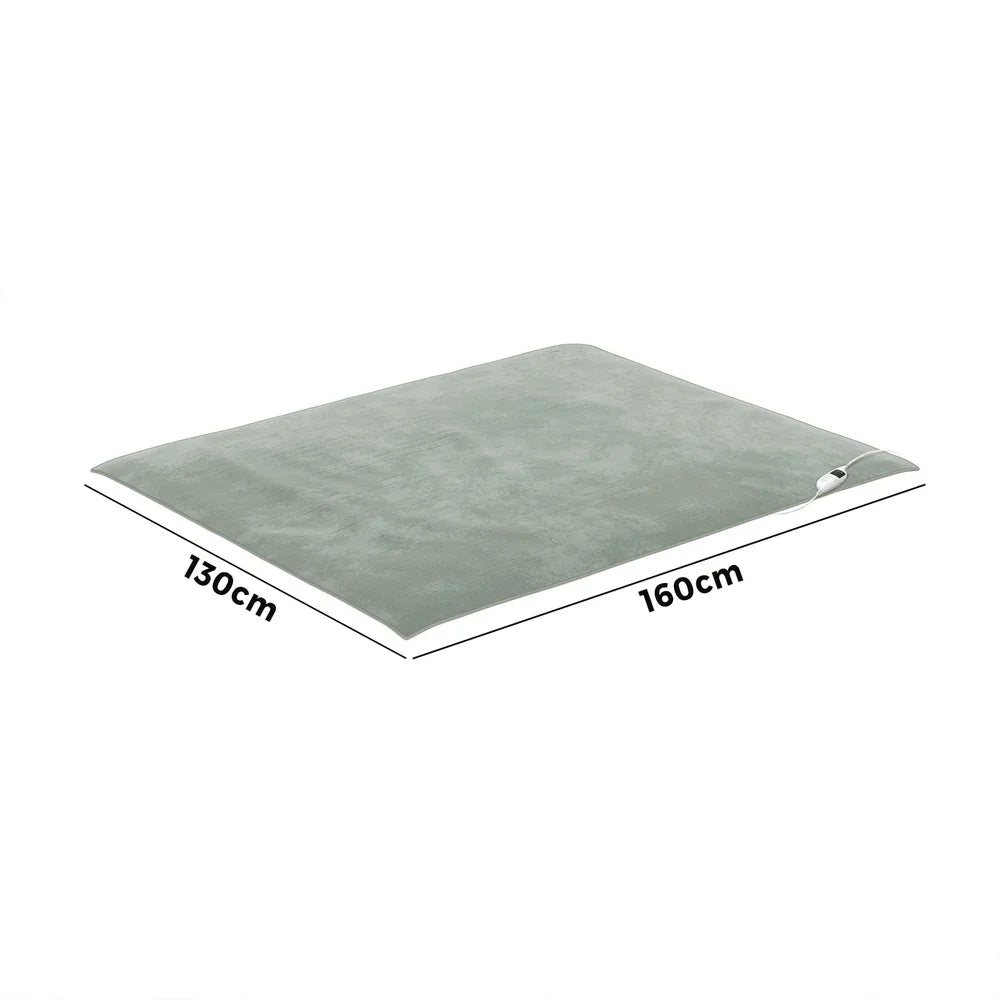 Electric Heated Blanket Washable Throw Rug Coral Fleece Light Green
