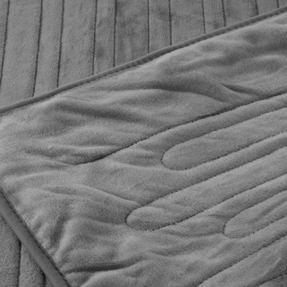 Electric Heated Throw Rug Washable Silver