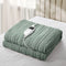 Electric Heated Blanket Washable Throw Rug Sherpa Coral Fleece Green