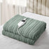 Electric Heated Blanket Washable Throw Rug Sherpa Coral Fleece Green