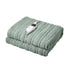Electric Heated Blanket Washable Throw Rug Sherpa Coral Fleece Green