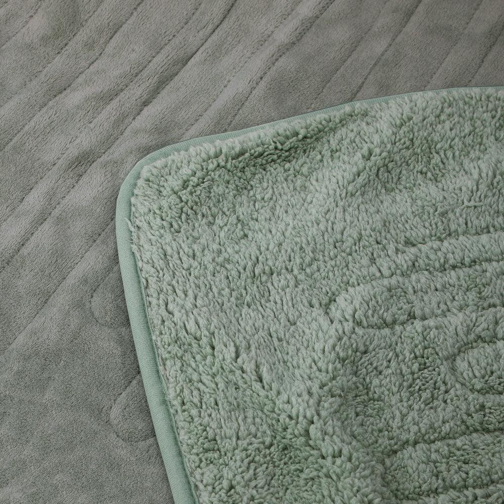 Electric Heated Blanket Washable Throw Rug Sherpa Coral Fleece Green