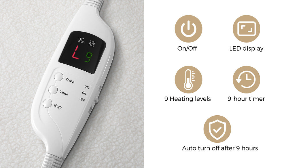 Electric Blanket Fully Fitted Fleece Heated Single