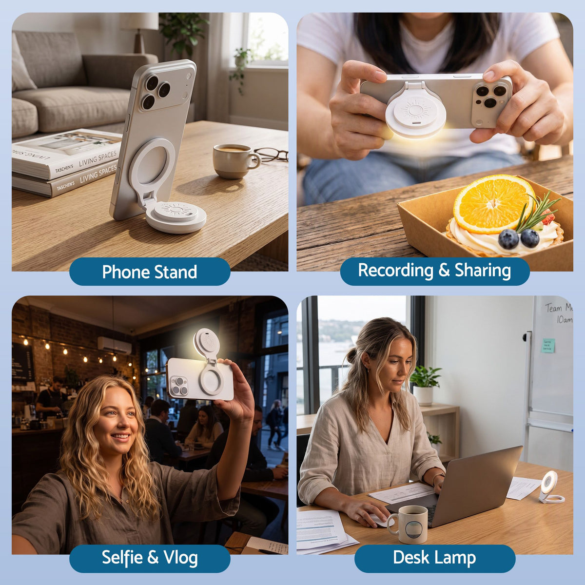 Devanti Magnetic Selfie Ring Light 36 LED Foldable Phone Fill Light CRI95 Type-C