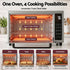 48L Convection Oven Electric Fryer Bake Grill Ovens Benchtop 2000W Silver