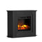 Electric Mantel Fireplace – 3D Flame, 1000/2000W, Thermostat, Timer, Black