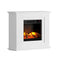 Electric Mantel Fireplace – 3D Flame, 1000/2000W, Thermostat, Timer, White
