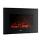 Electric Fireplace – 1800/2000W, Curved Glass, 3D Flame, Remote, Wall‑Mounted
