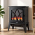 Freestanding Electric Fireplace – 2000W, LED Flame, Thermostat, Black