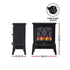 Freestanding Electric Fireplace – 2000W, LED Flame, Thermostat, Black