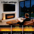 Electric Fireplace – Slim 92cm, 1000/1800W, 6 Flame Colours, Remote, Wall/Recess