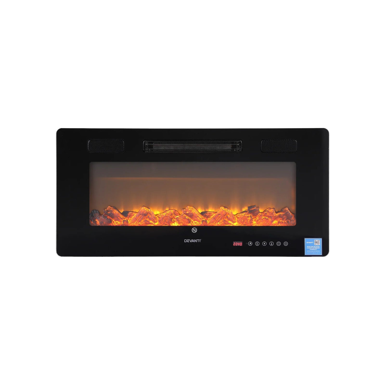 Electric Fireplace – Slim 92cm, 1000/1800W, 6 Flame Colours, Remote, Wall/Recess