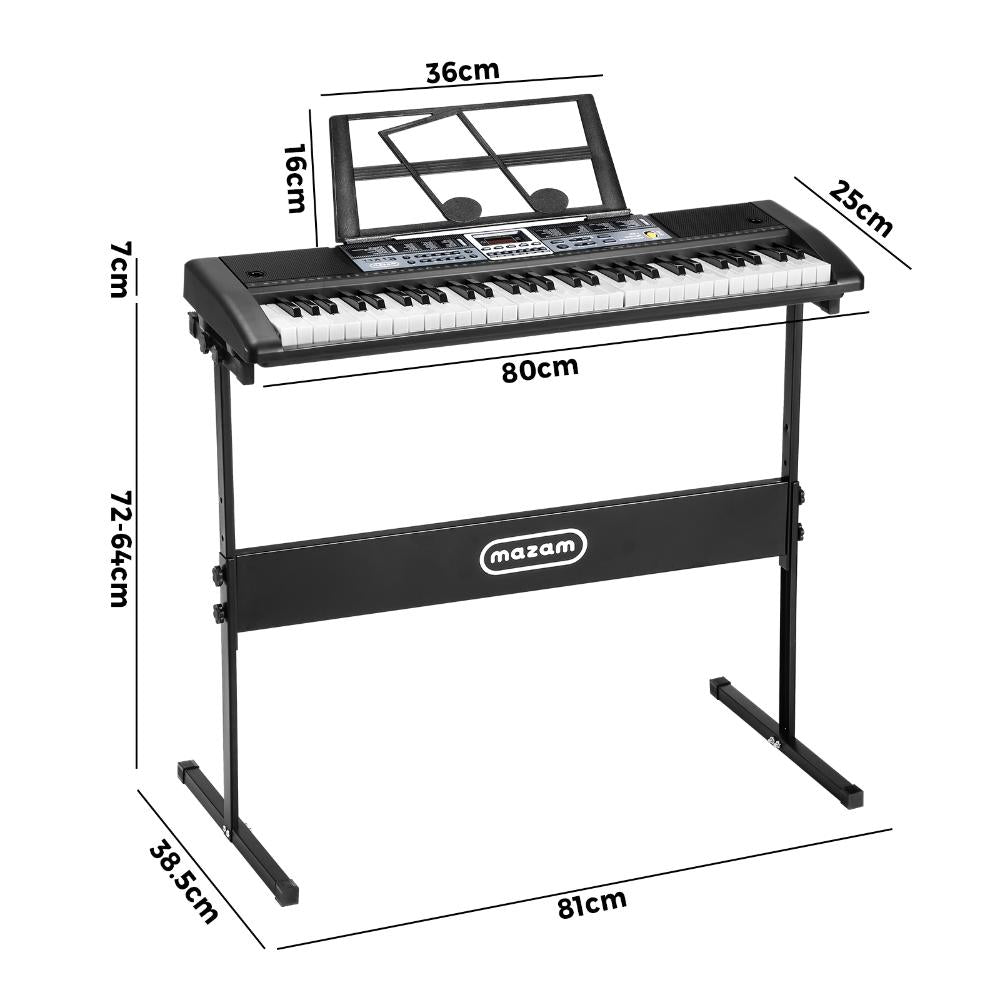 61 Keys Electronic Piano Keyboard Lighted with Holder