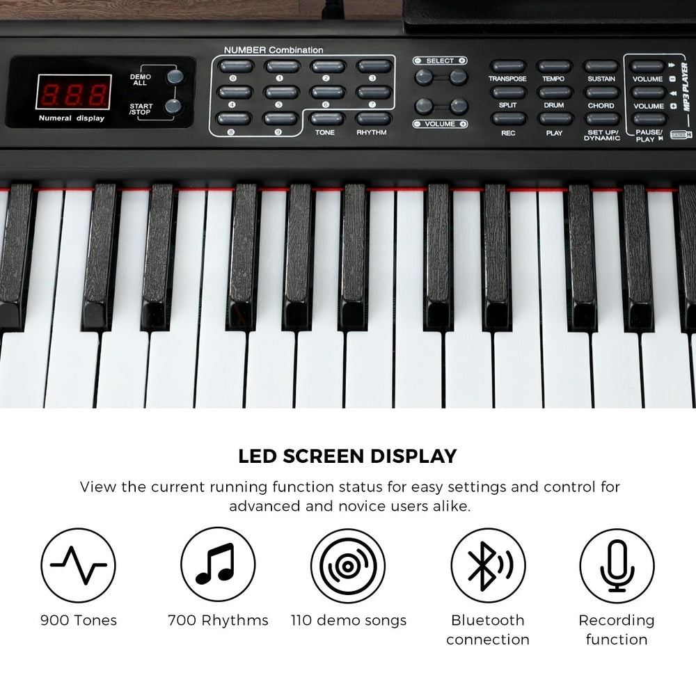 Mazam 88 Keys Electronic Piano Keyboard Portable Lighted