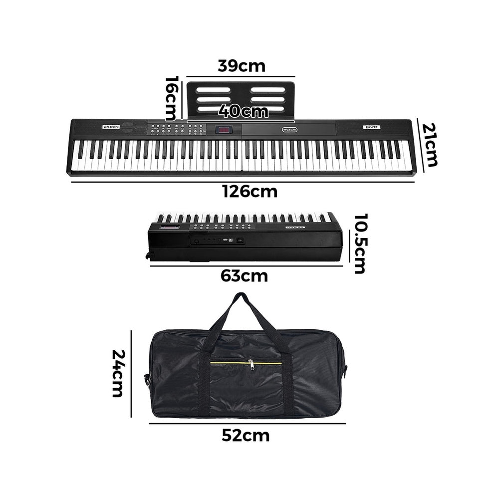 Mazam Foldable 88 Key Digital Piano Electronic Keyboard Bluetooth