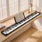 Alpha 88 Key Quad Folding Electronic Keyboard Digital Piano Portable MIDI Bluetooth Black