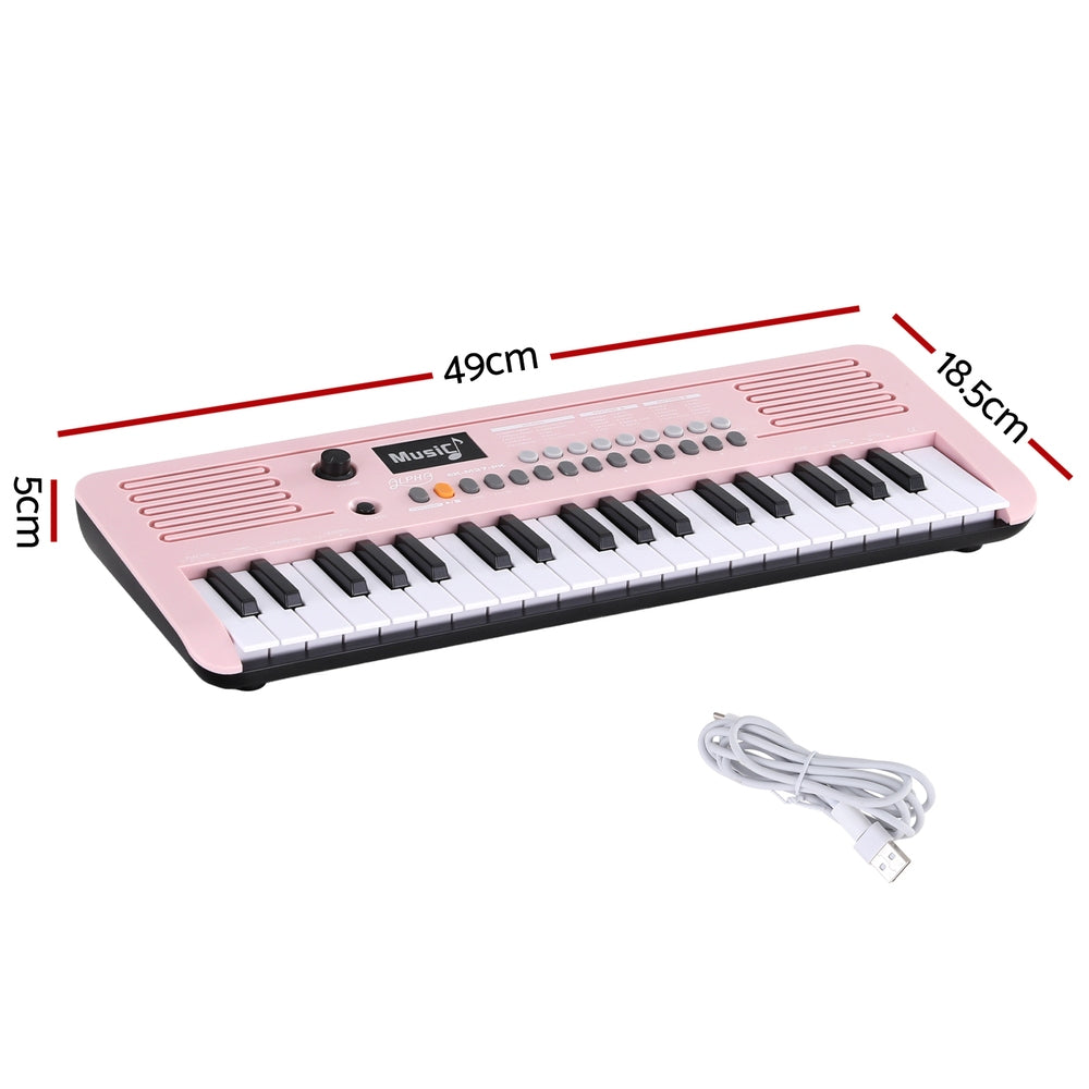 37-Key Digital Piano Keyboard for Kids Beginners Electronic Keyboard Piano Gift Pink