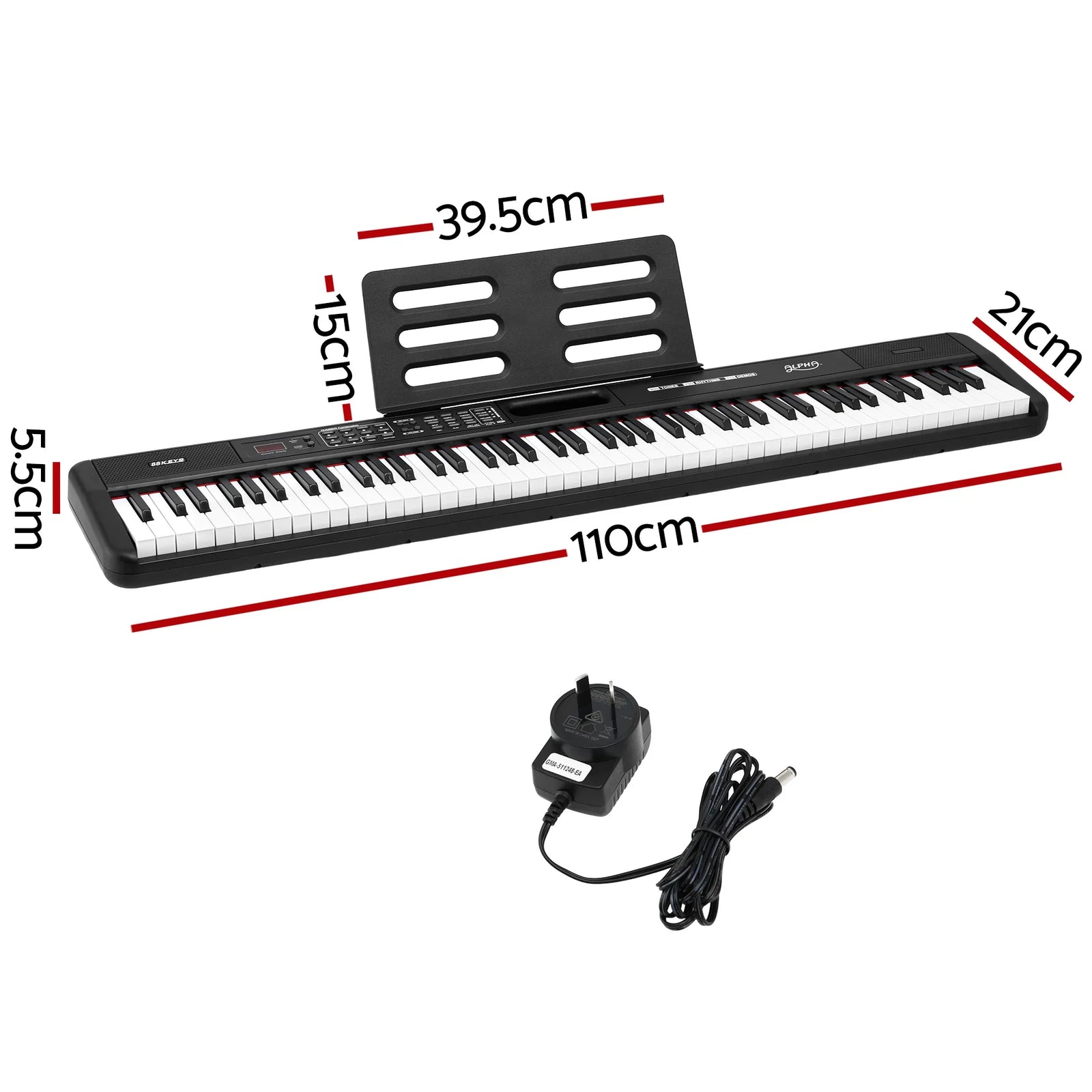 Piano Keyboard 88 Keys Electric Electronic Keyboard Piano Gift Black