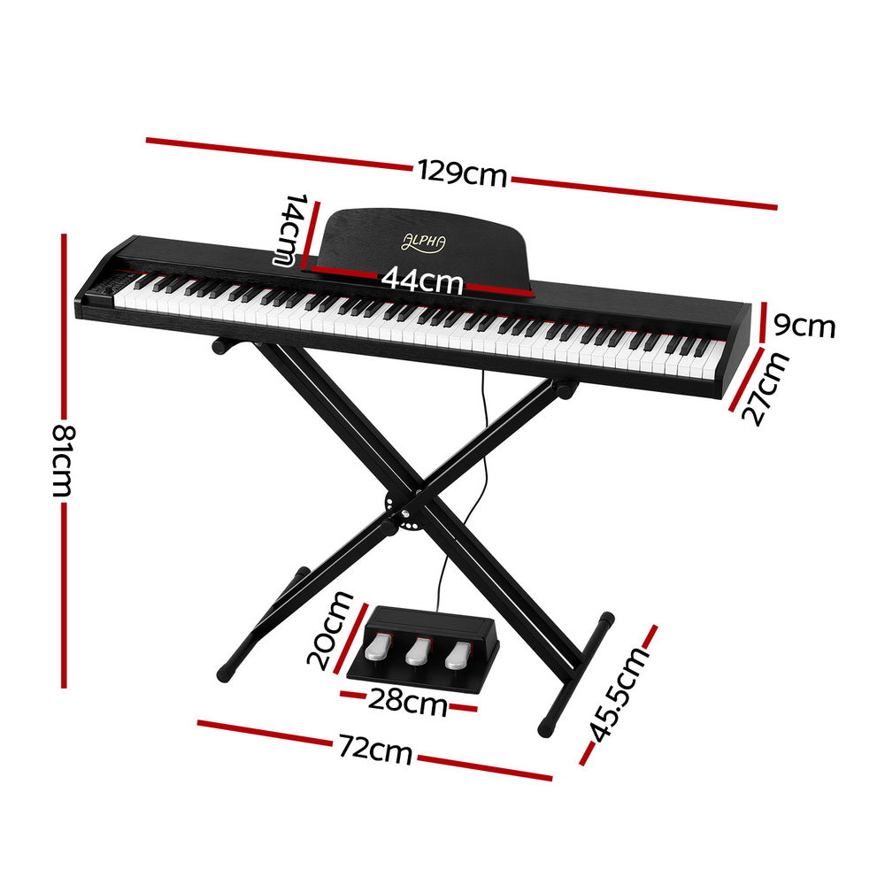 Alpha 88 Keys Digital Piano Keyboard Electronic w/ Stand