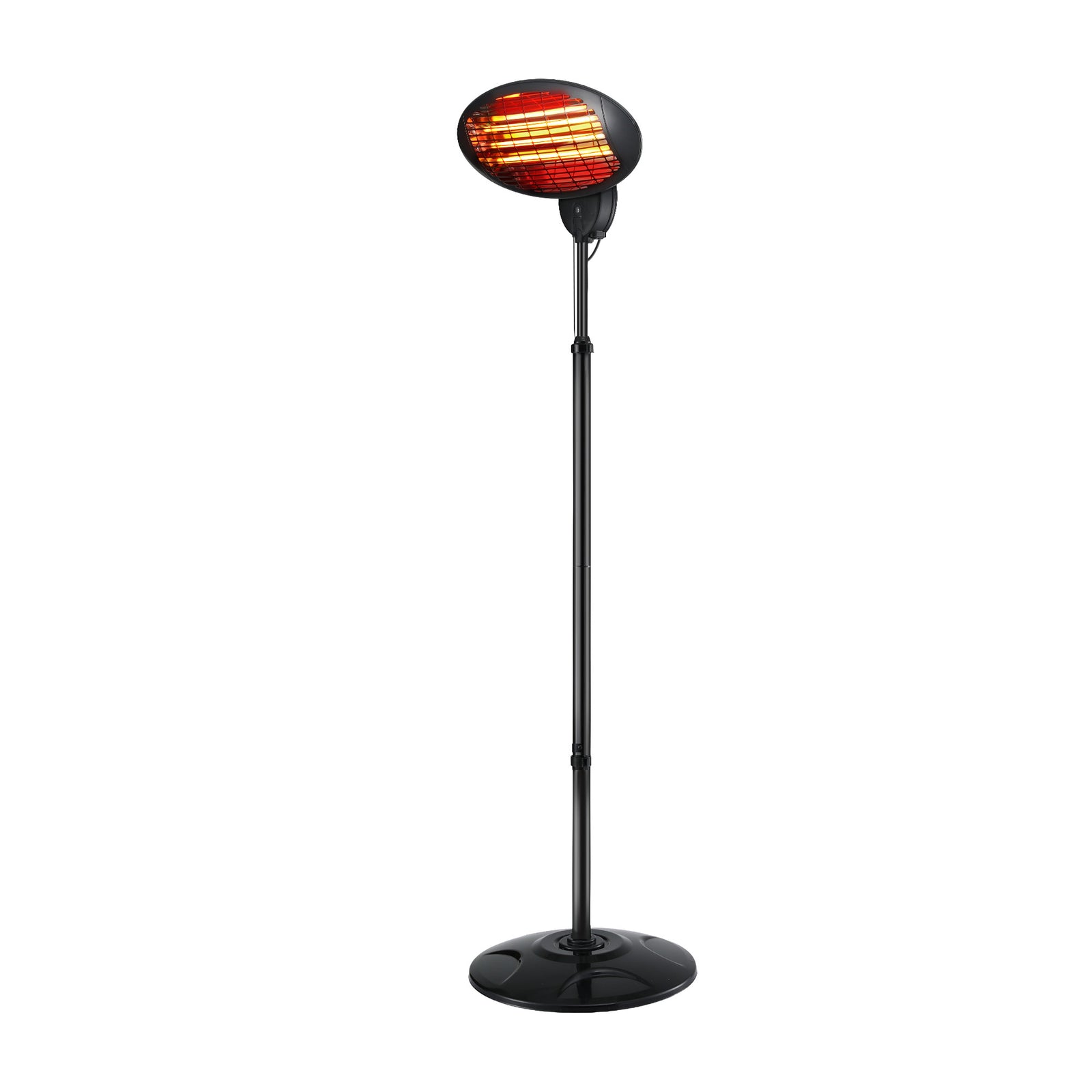 Electric Patio Heater – 2000W, 3 Heat Settings, Adjustable Height, IP34, Black
