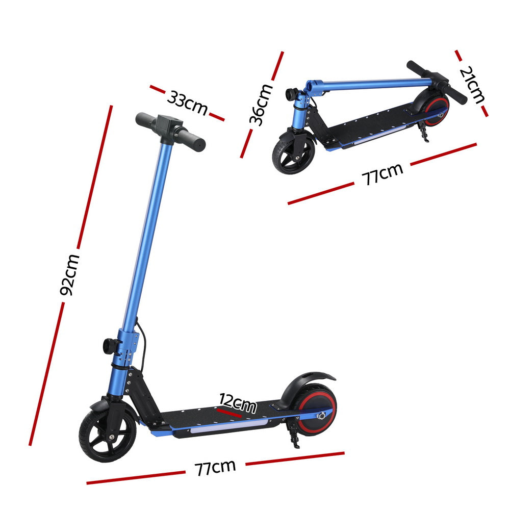 Electric Scooter 130W 16KM/H LED Light Folding Portable Riding Commuter Blue