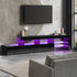 TV Cabinet RGB LED Gloss Black 220cm